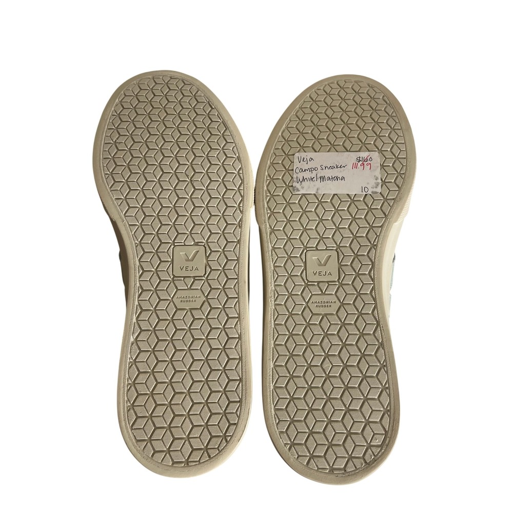 Veja Campo Sneaker Leather White Mint Green Women 10 - Picture 4 of 5